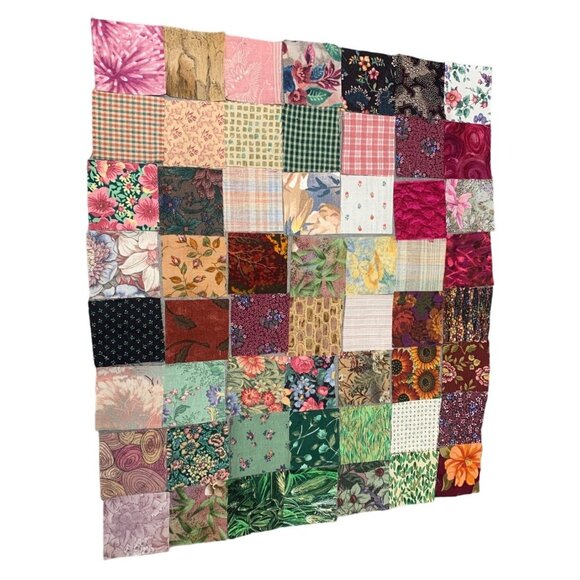 Assorted 112 Precut 2" Cotton Quilting Fabric Squares Sew - Picture 1 of 3